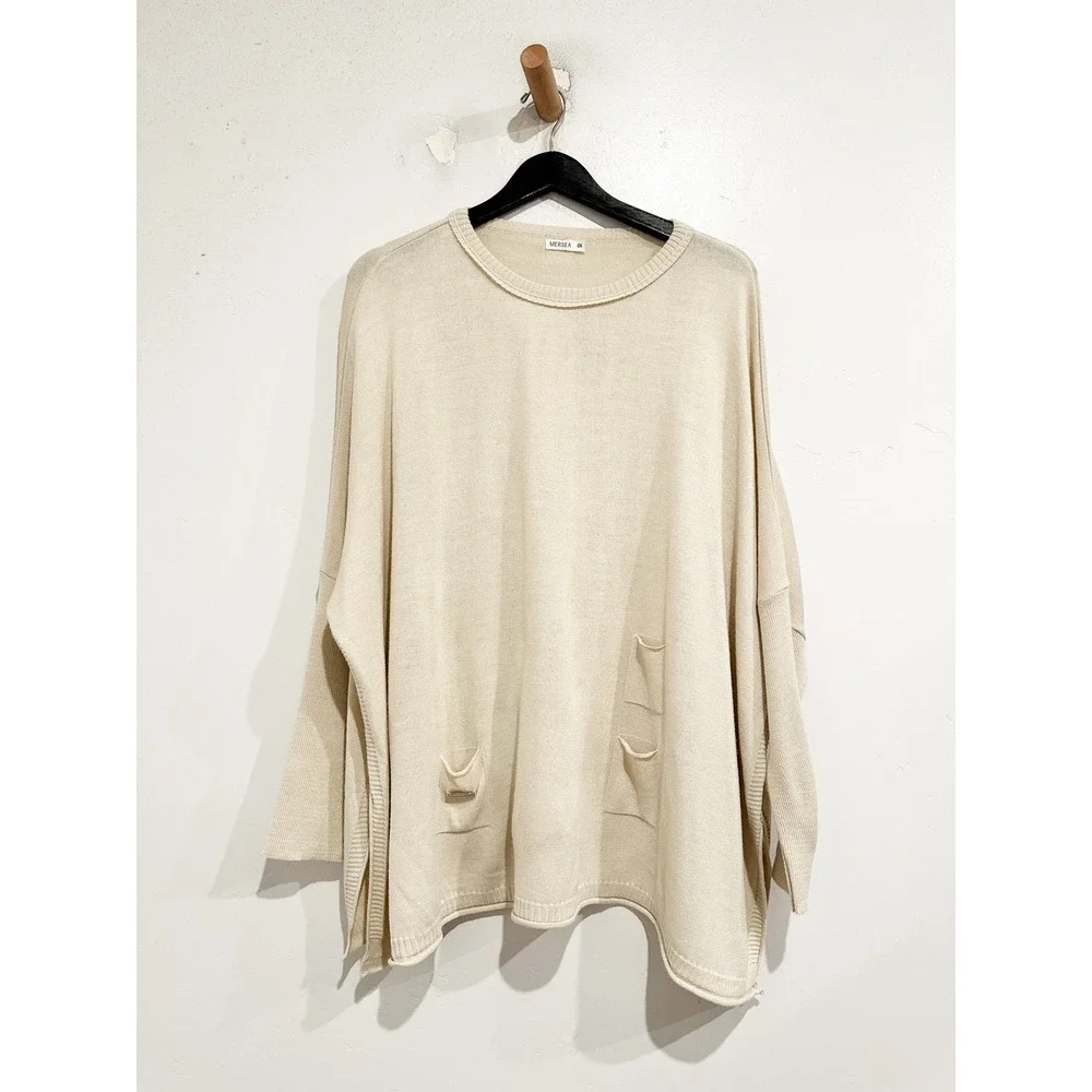 Mersea Catalina Crew Neck Traveler Sweater‎ in Sand Size 0S